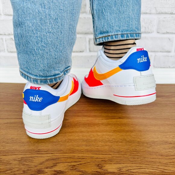 ⭐Nike Air Force 1 Shadow 8 Women's Retro Shoes Sneakers White Orange DZ1847-100⭐ - Picture 5 of 14